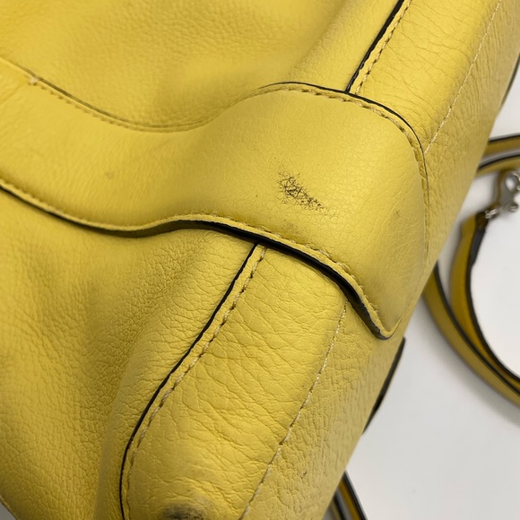 COACH BLEECKER MINI PRESTON LEMON YELLOW PEBBLED LEATHER SATCHEL - Picture 6 of 12